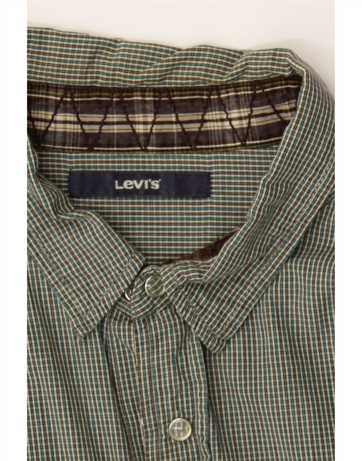 LEVI'S Mens Shirt XL Green Check Cotton Vintage Levi's and Second-Hand Levi's from Messina Hembry 