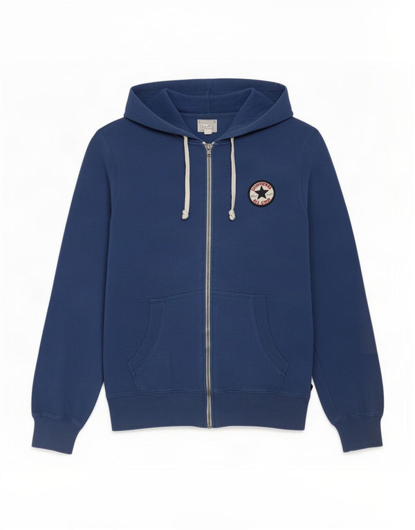 Converse Mens Zip Hoodie Sweater Medium Blue Cotton