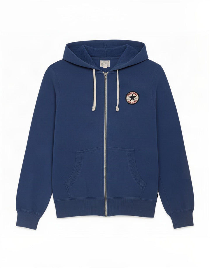 Converse Herren-Kapuzenpullover mit Reißverschluss, mittelblaue Baumwolle
