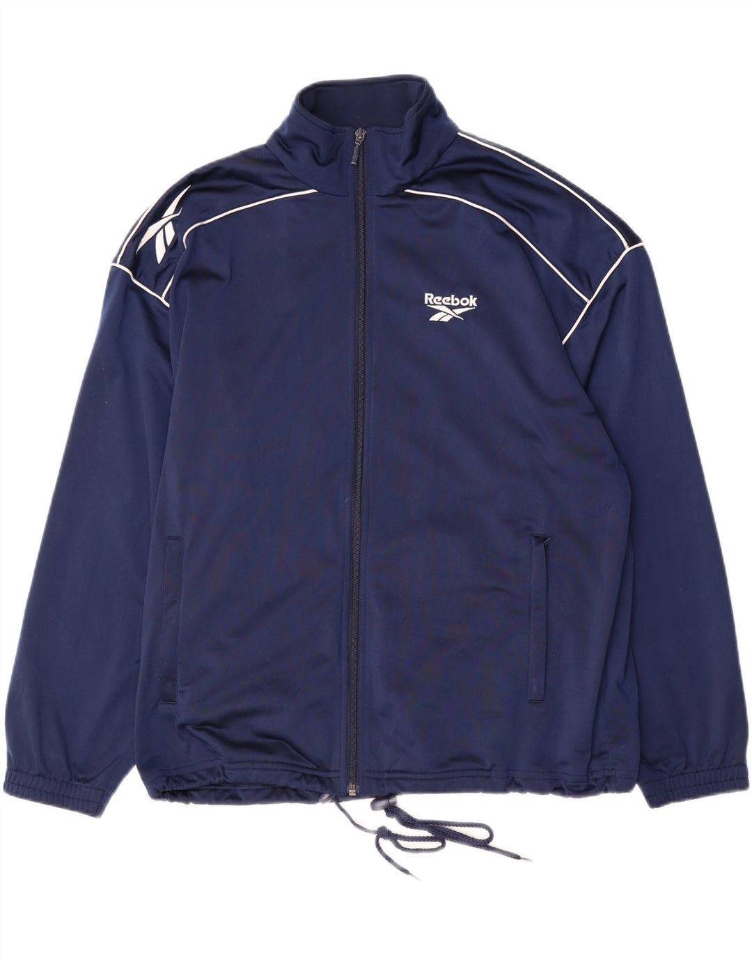 REEBOK Herren-Trainingsanzug mit lockerer Passform, Oberteil, Jacke, Größe S, Marineblau, Polyester