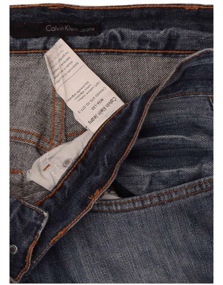 Calvin Klein Herren Straight Jeans W36 L32 Blaue Baumwolle