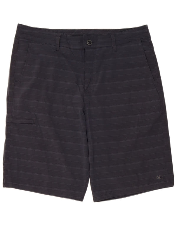 O'NEILL Mens Cargo Shorts W34 Large Navy Blue Striped Polyester