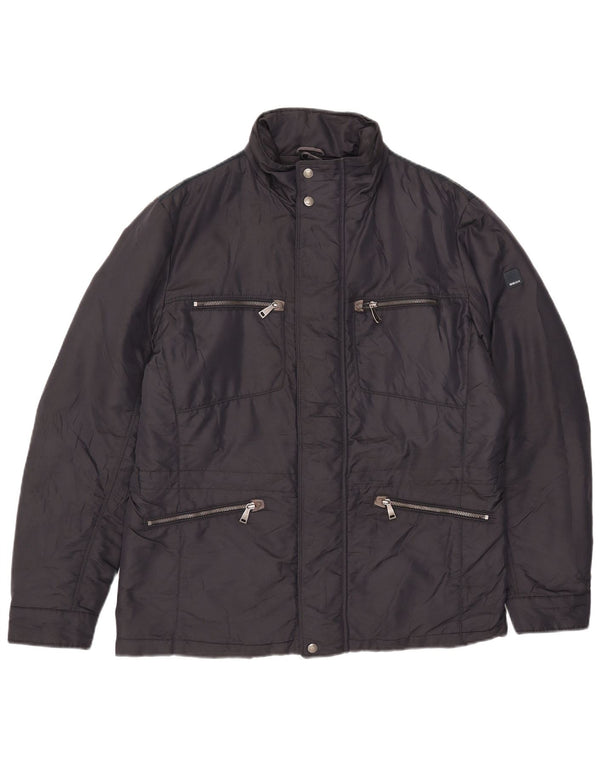 Geox Herren-Utility-Jacke mit Kapuze, UK 40, groß, marineblau, Polyamid