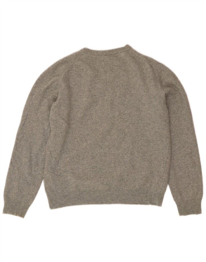Gant Damen-Pullover mit V-Ausschnitt, UK 18, XL, graue Wolle