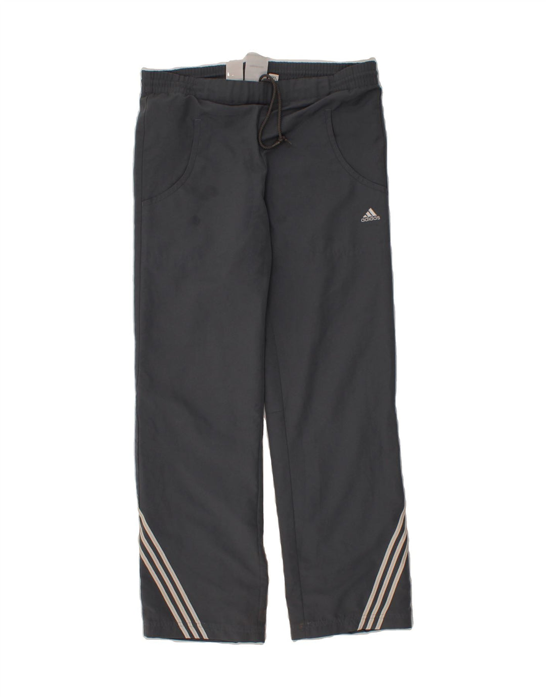 ADIDAS Boys Tracksuit Trousers 13-14 Years Grey Polyester Vintage Adidas and Second-Hand Adidas from Messina Hembry 