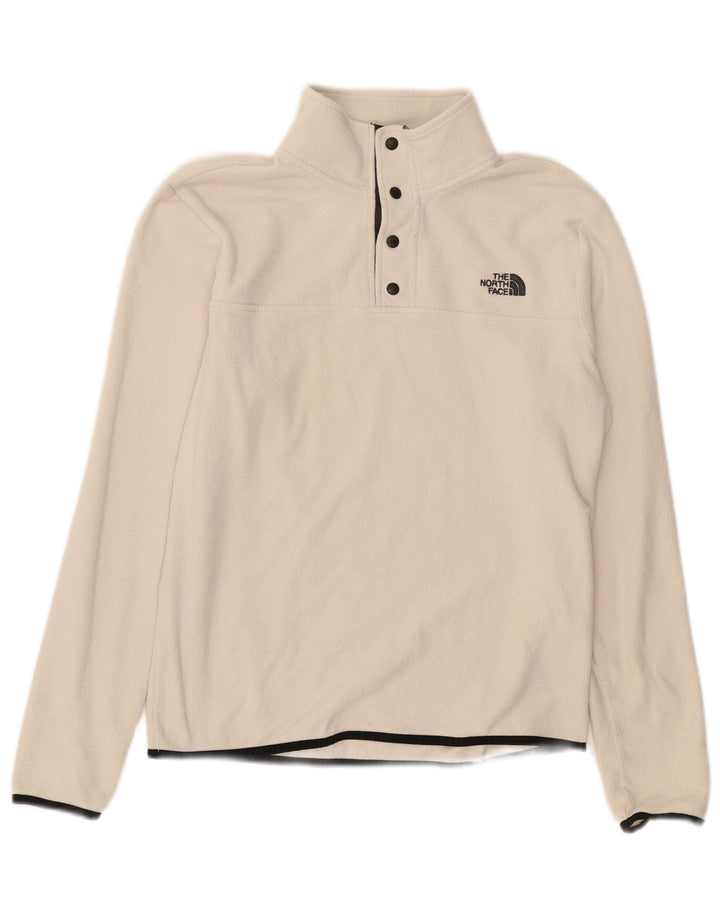 The North Face Herren-Fleecepullover mit Knopfkragen, Größe S, Weiß, Polyester
