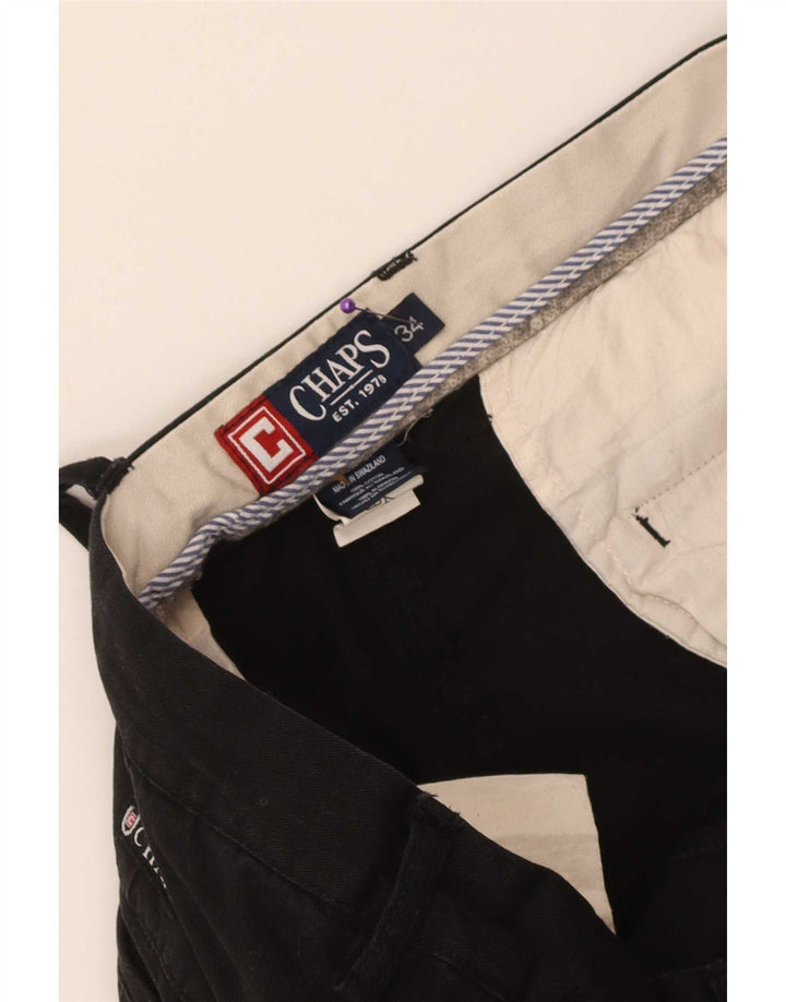 Chaps Herren-Chinoshorts W34, Größe L, Schwarz, Baumwolle