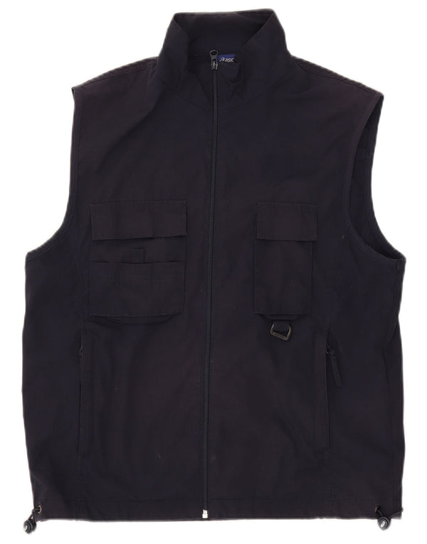 Asics Herren Graphic Utility Gilet UK 38 Medium Marineblau Polyester