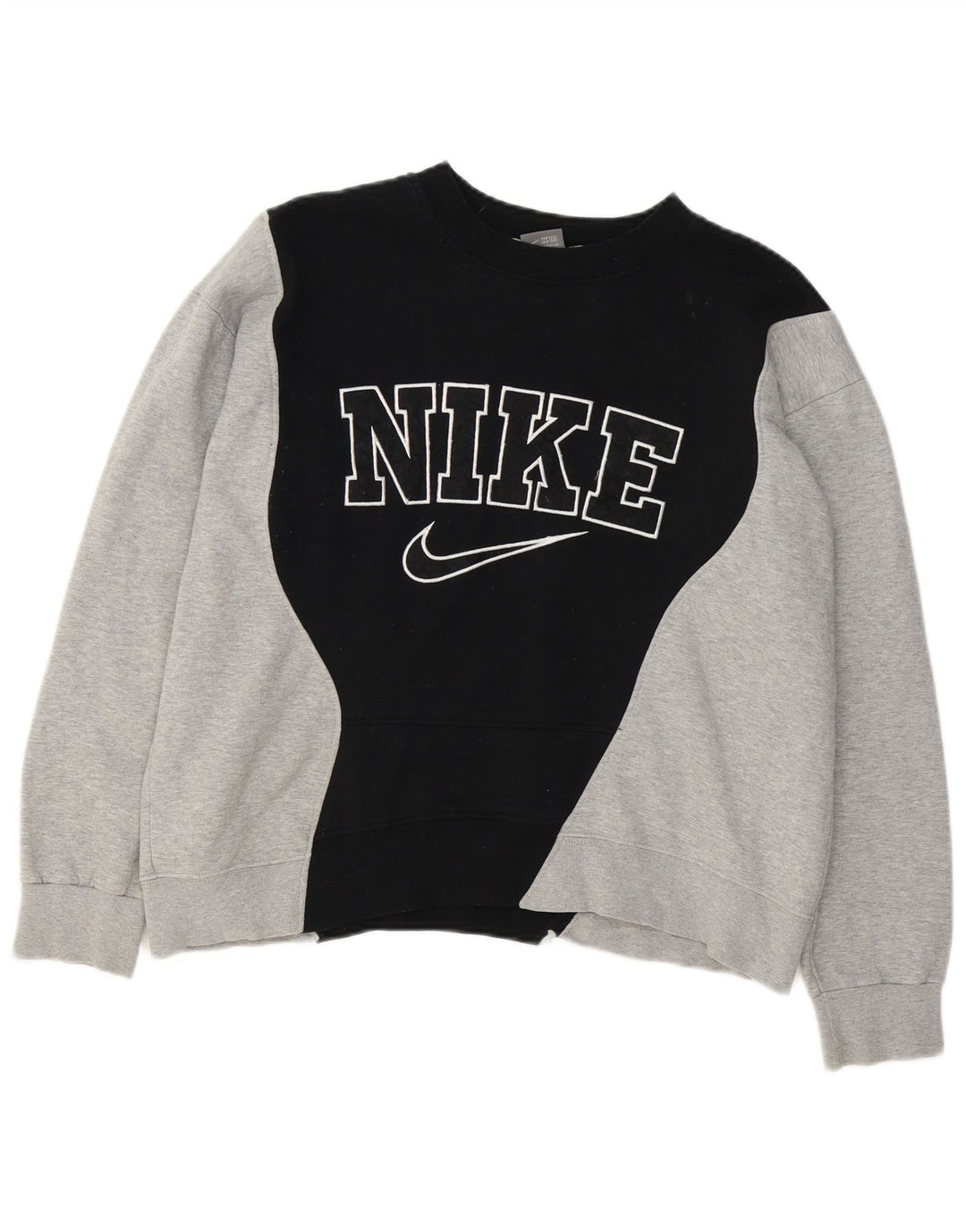 Nike Damen-Sweatshirt mit Grafik, UK 14, Mittelschwarz, Farbblock