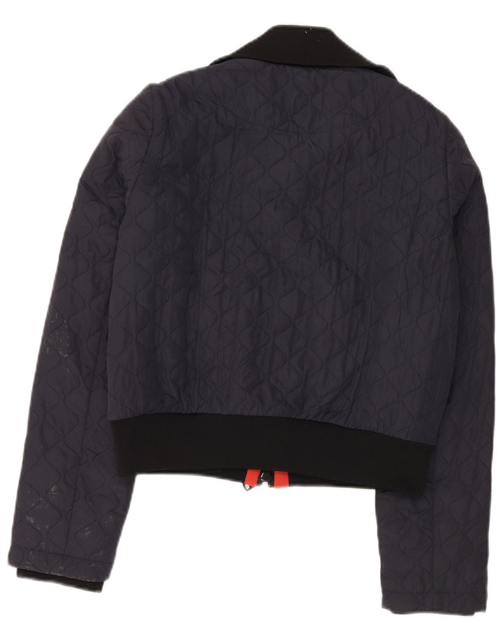 Zara Damen Crop Steppjacke UK 10 Small Marineblau