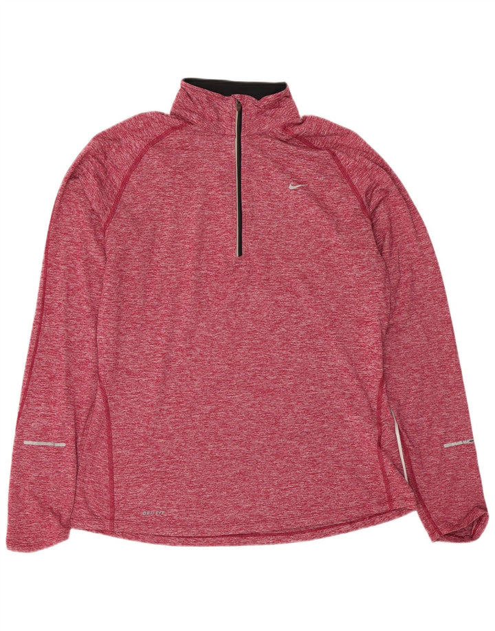Nike Damen-Pullover-Trainingsanzug-Oberteil, UK 16, großes rot geflecktes Polyester