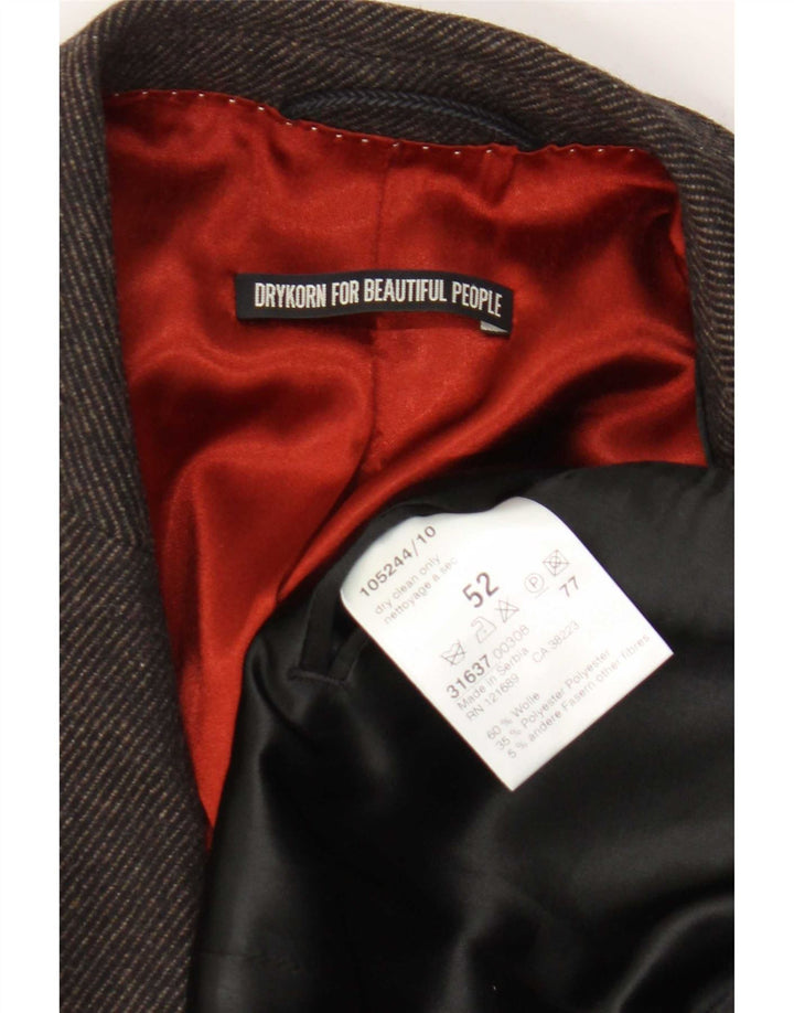Drykorn Herren-Blazer mit 2 Knöpfen, IT 52 XL, braune Wolle