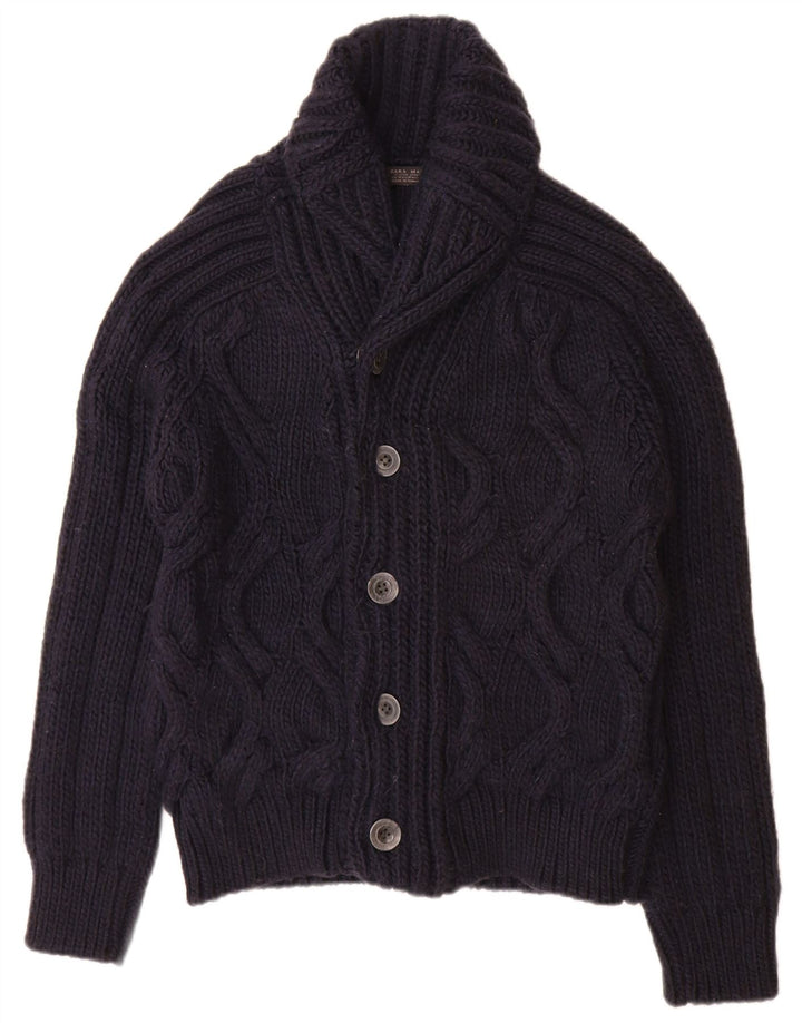 Zara Herren Strickjacke Medium Marineblau Acryl