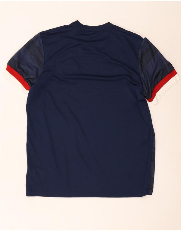 Adidas Herren Ferrari Graphic T-Shirt Top XL Marineblau gestreift aus Polyester