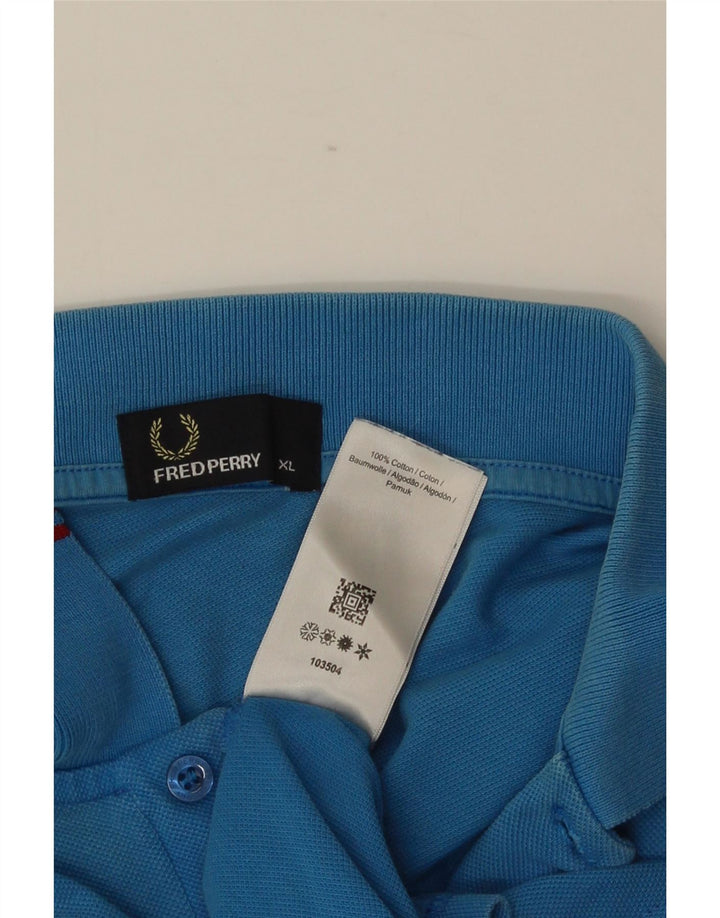 Fred Perry Herren Poloshirt XL Blaue Baumwolle