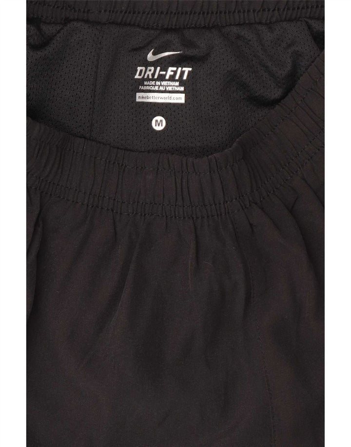 Nike Damen Dri Fit Graphic Sport Shorts UK 12 Medium Schwarz Polyester