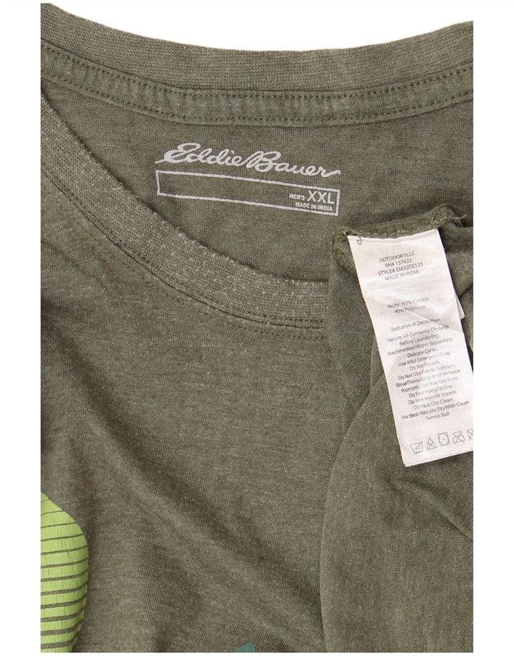 Eddie Bauer Herren Grafik T-Shirt Top 2XL Khaki Baumwolle