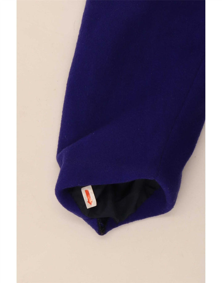 Vintage Damen Zweireihiger Mantel UK 14 Mittellila Wolle