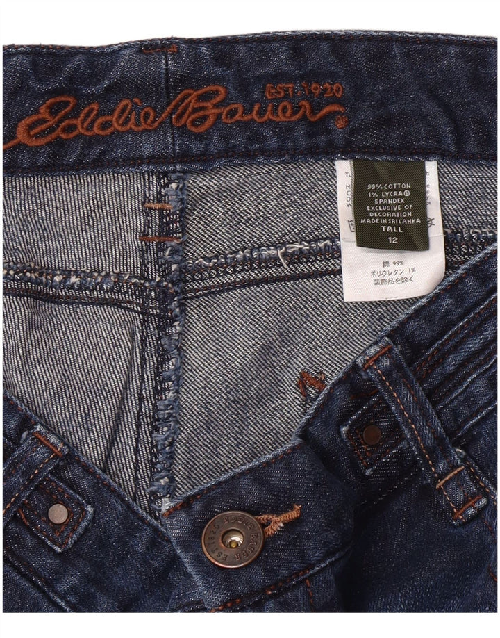 EDDIE BAUER Damen Capri-Jeans, groß, US 12, Größe L, W34, L23, Marineblau, Baumwolle