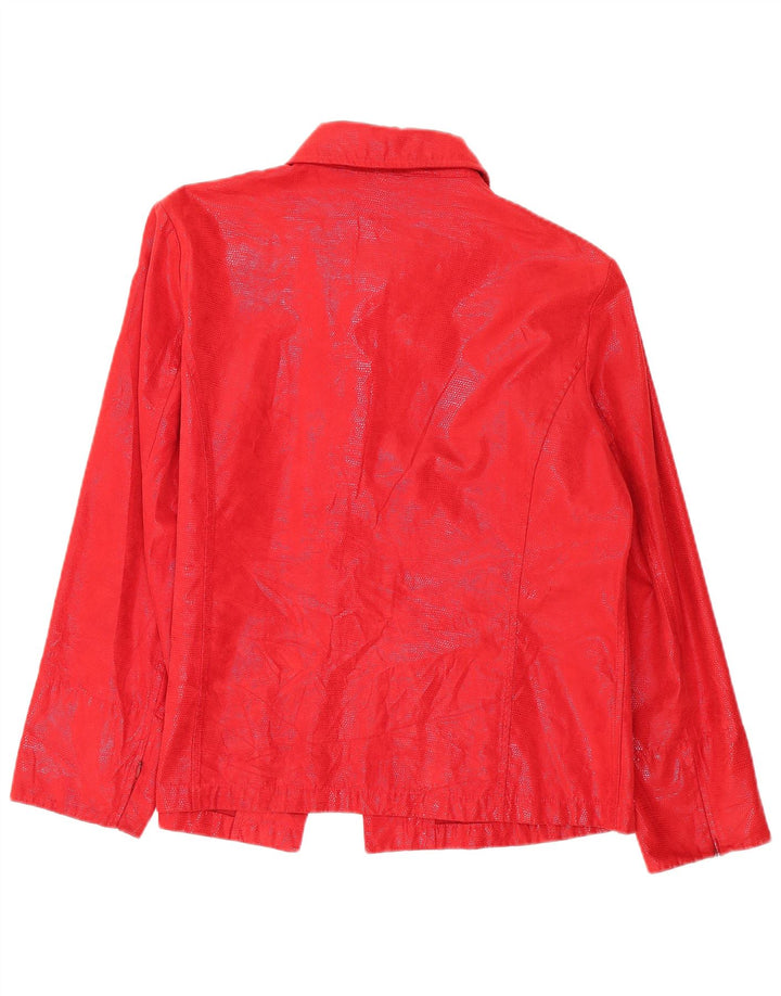 Carol Womens Poncho Blazer Jacke UK 18 XL Rot gepunktetes Polyester