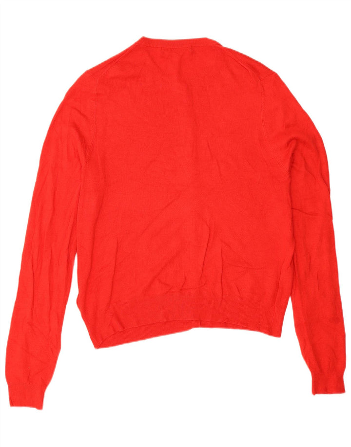 Marks & Spencer Damen Strickjacke Pullover UK 14 Große rote Viskose