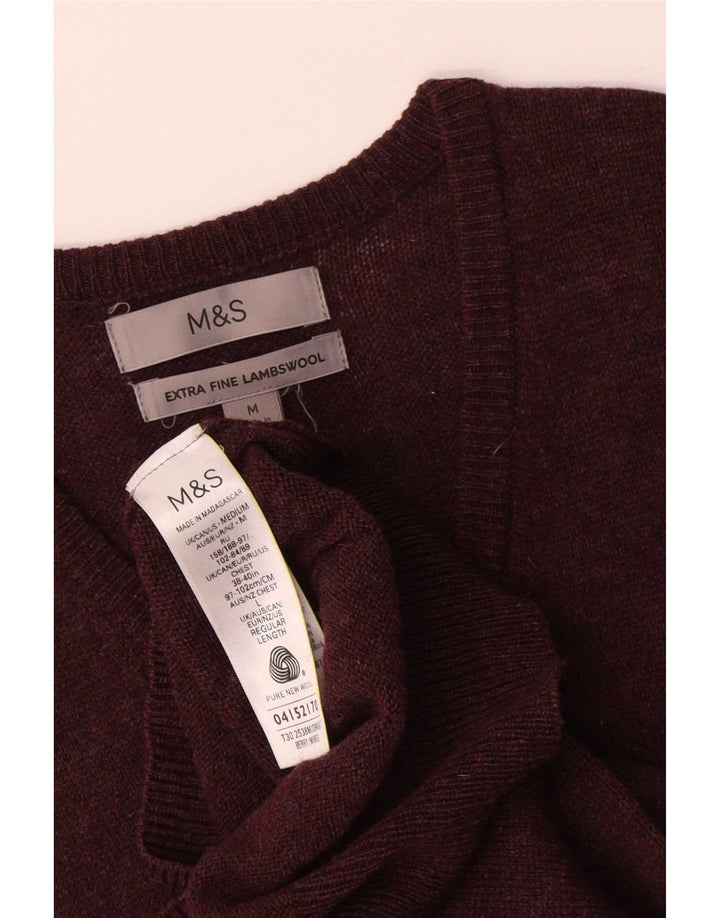 Marks & Spencer Herren Weste Tank Top Medium Burgund Wolle