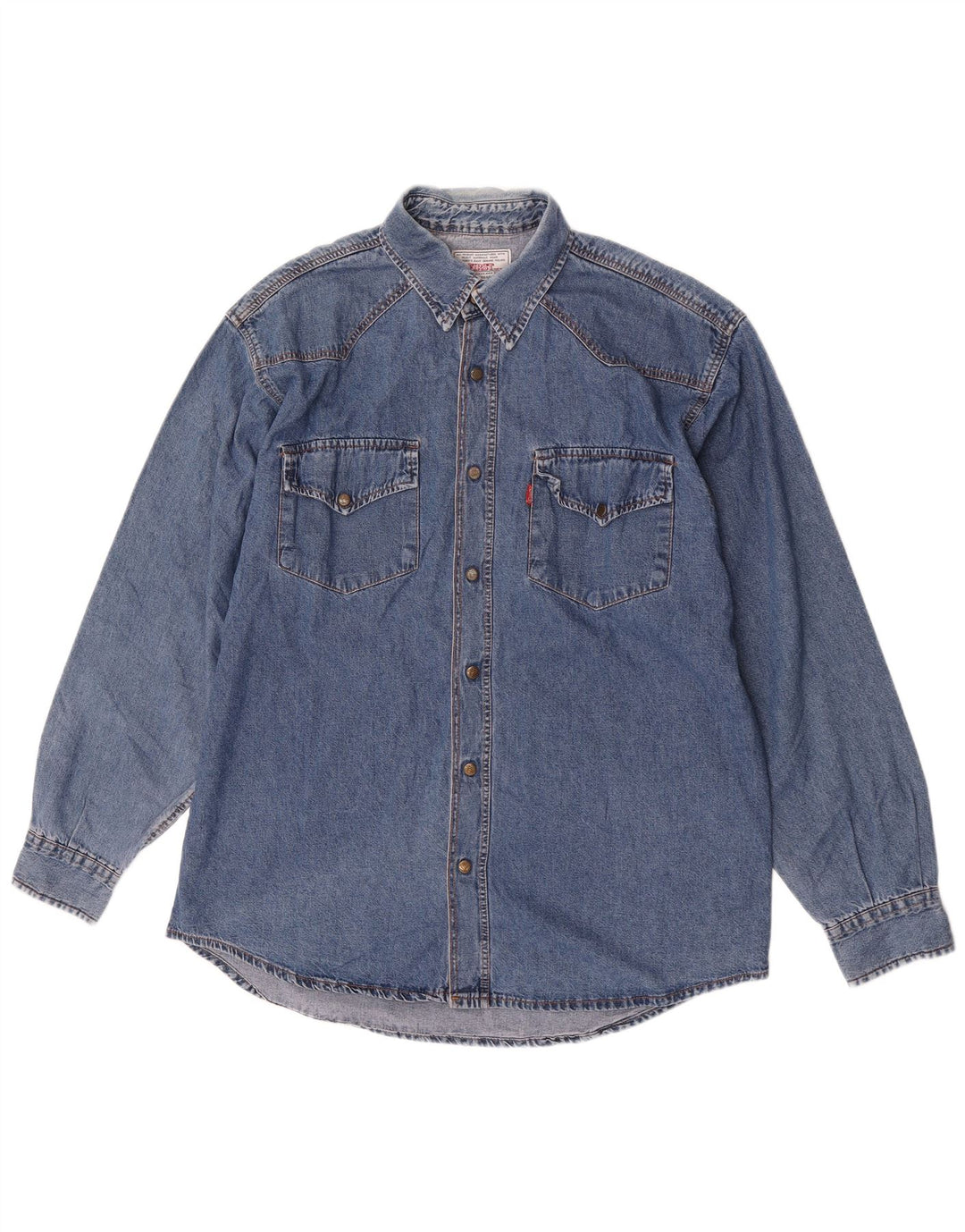 Perry's Herren-Jeanshemd, Größe L, Blau