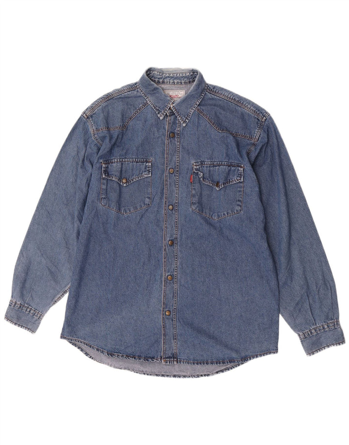 Perry's Herren-Jeanshemd, Größe L, Blau