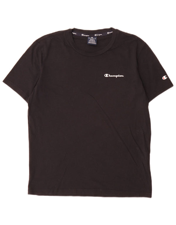 Champion Mens T-Shirt Top Small Black Cotton