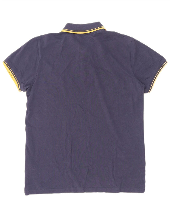 Kappa Herren-Poloshirt aus mittelblauer, gestreifter Baumwolle