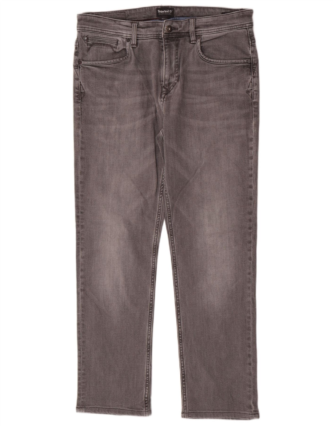 Timberland Herren Regular Straight Jeans W34 L30 Graue Baumwolle