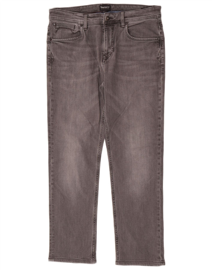 Timberland Herren Regular Straight Jeans W34 L30 Graue Baumwolle