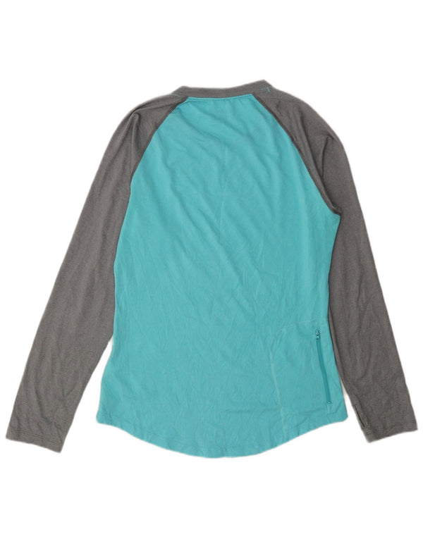 Patagonia Damen Top Langarm UK 10 Small Türkis Farbblock