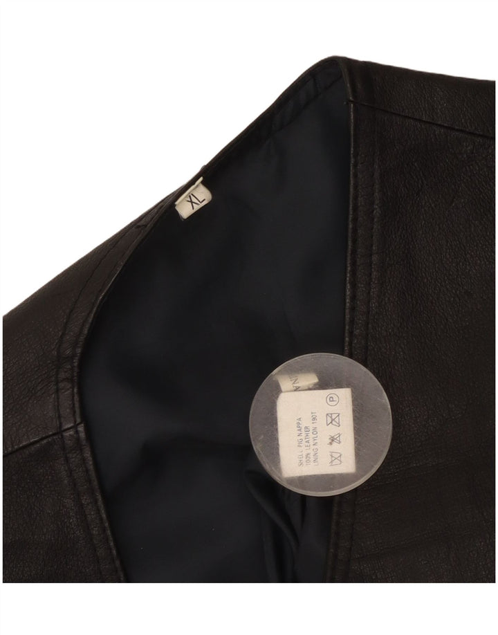 Vintage Herren Lederweste XL Schwarzes Leder