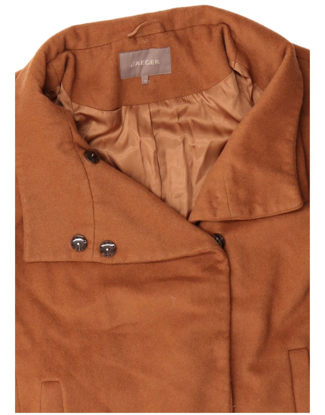 Jaeger Womens Loose Fit Overcoat UK 14 Mittelbraune Wolle