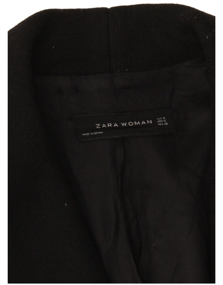 Zara Womens Open Overcoat UK 10 Small Schwarz