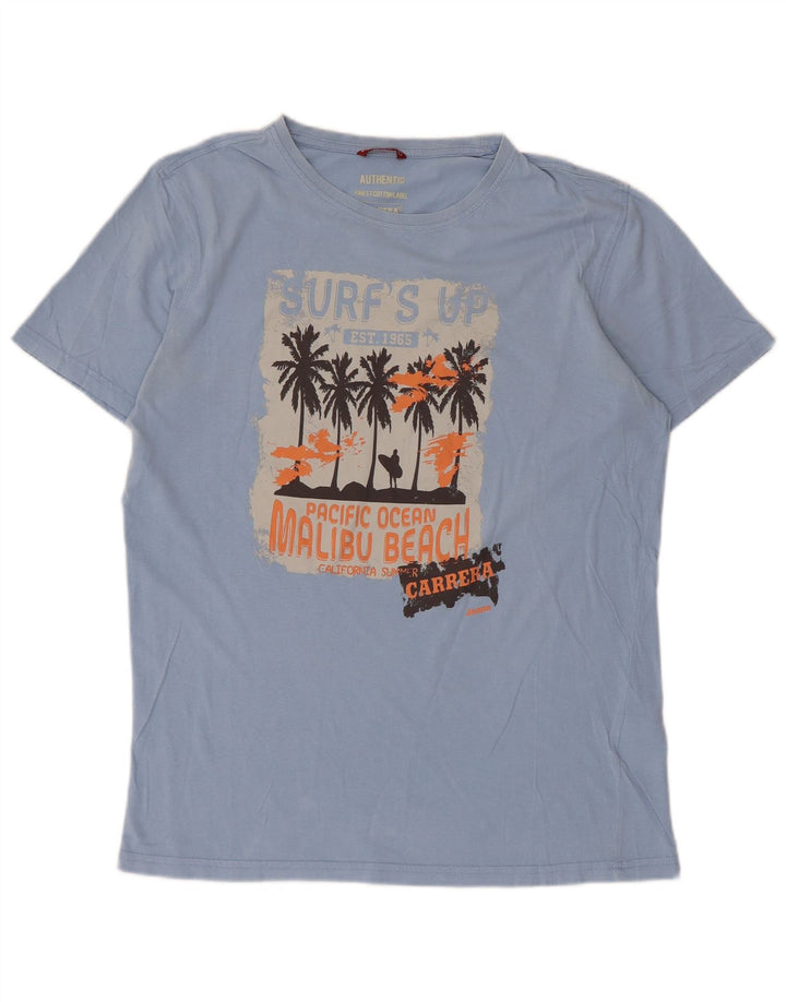 Carrera Herren-T-Shirt mit Grafik, groß, aus blauer Baumwolle