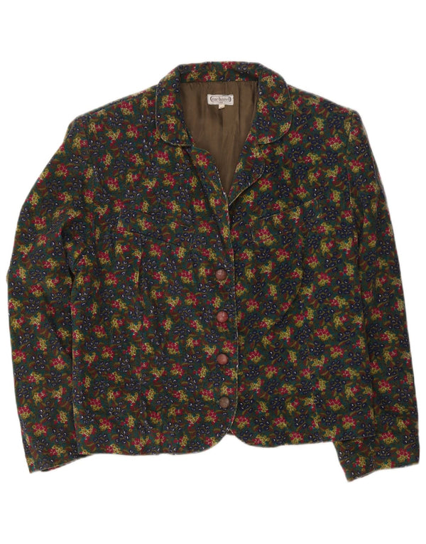 Cacharel Damen-Blazer mit 4 Knöpfen, EU 42, groß, mehrfarbig, mit Blumenmuster