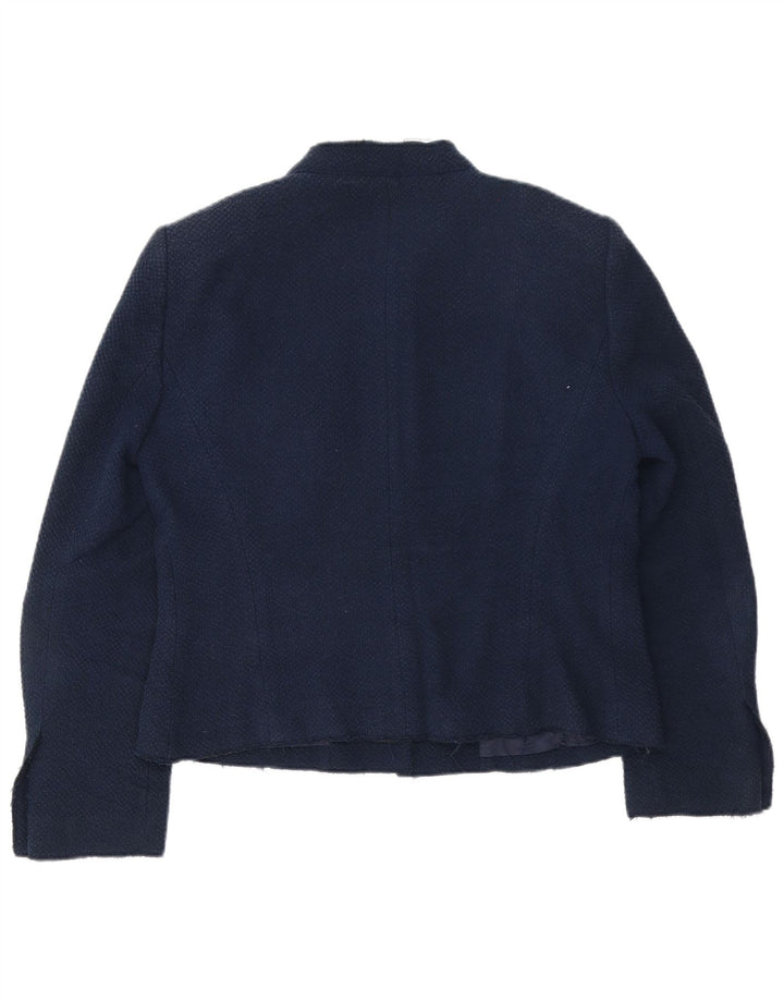 Zara Damen 4-Knopf-Blazerjacke UK 18 XL Marineblaues Acetat