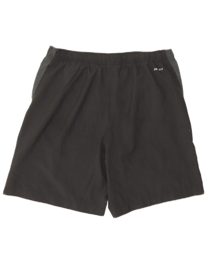Nike Herren-Sportshorts, mittelgroß, Schwarz, Colourblock-Polyester, Sport