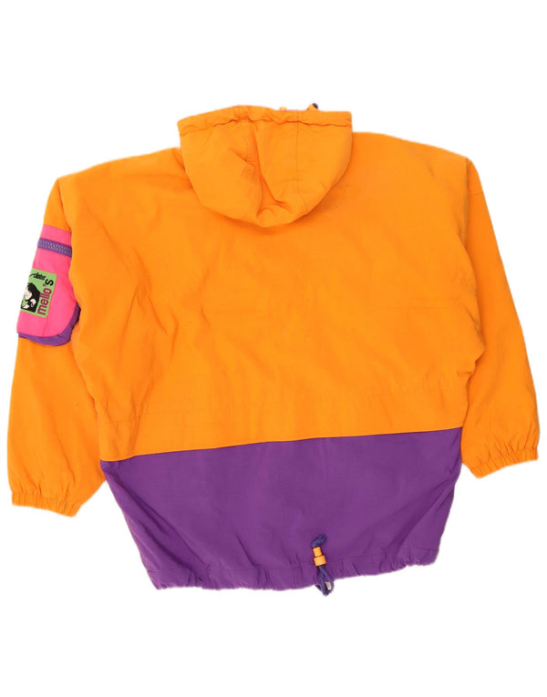 Vintage Mens Hooded Anorak Jacket UK 42 XL Orange Colourblock
