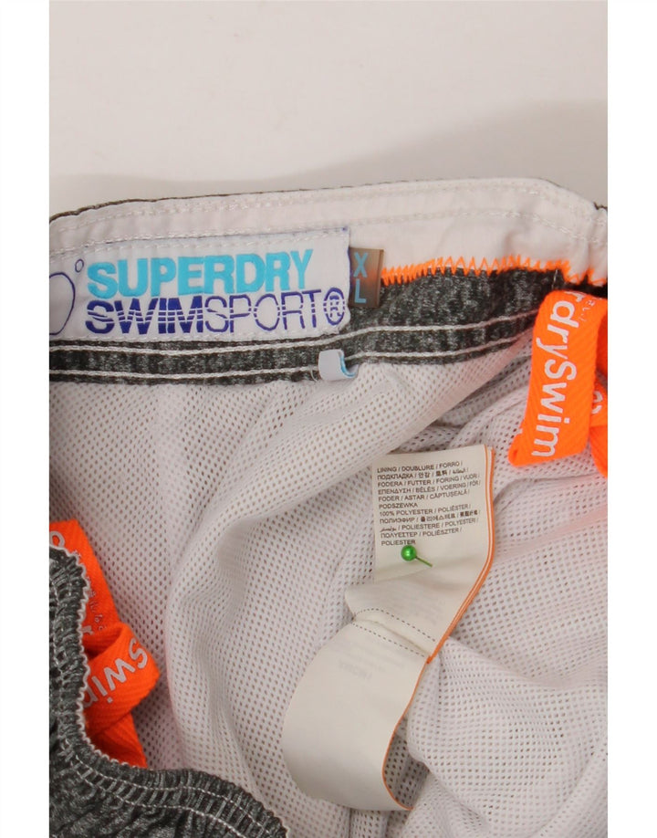 Superdry Herren-Badeshorts mit Grafik, XL, grau geflecktes Polyester