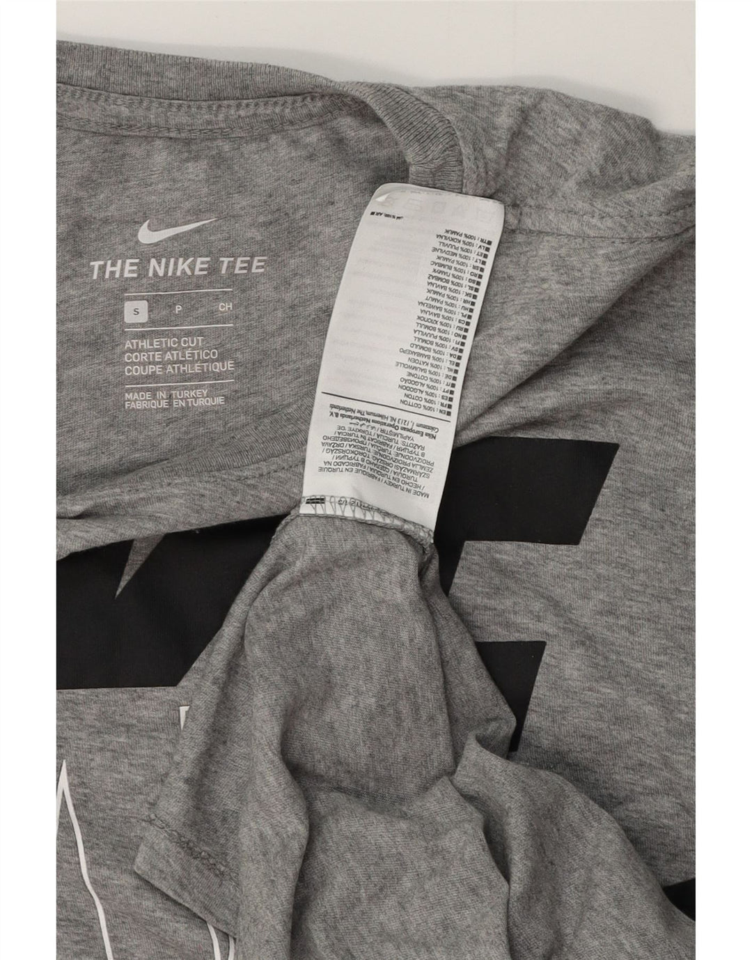 NIKE Herren-T-Shirt mit sportlicher Passform, Grafik, Größe S, Grau, Baumwolle