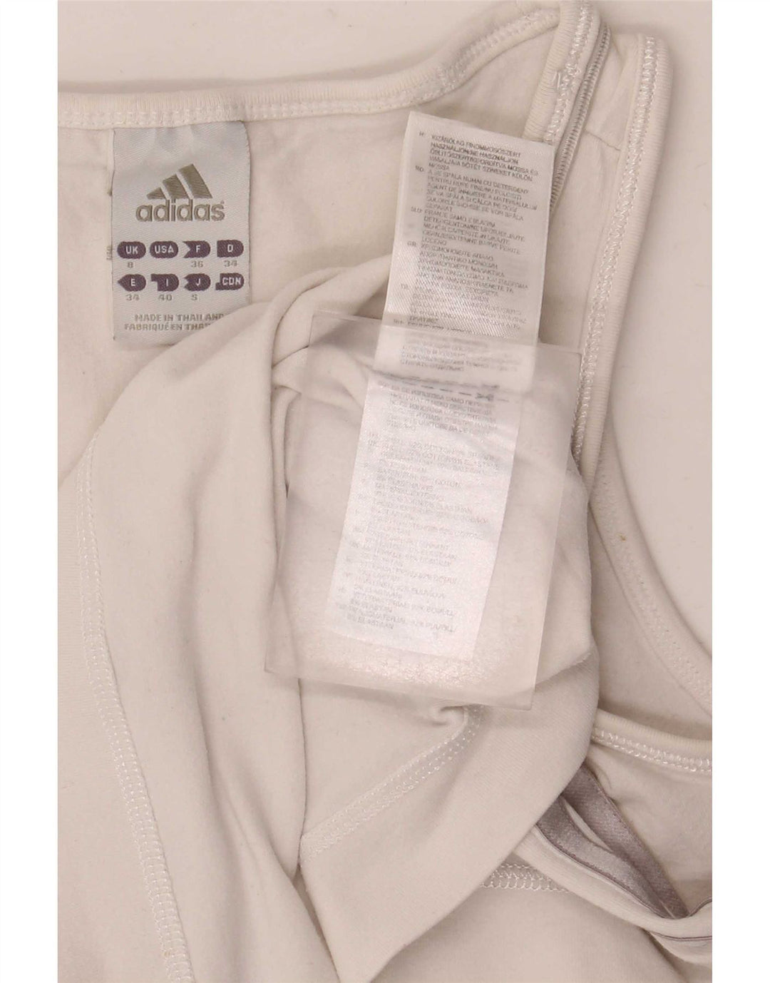 Adidas Damen Weste Top UK 8 Small Weiße Baumwolle