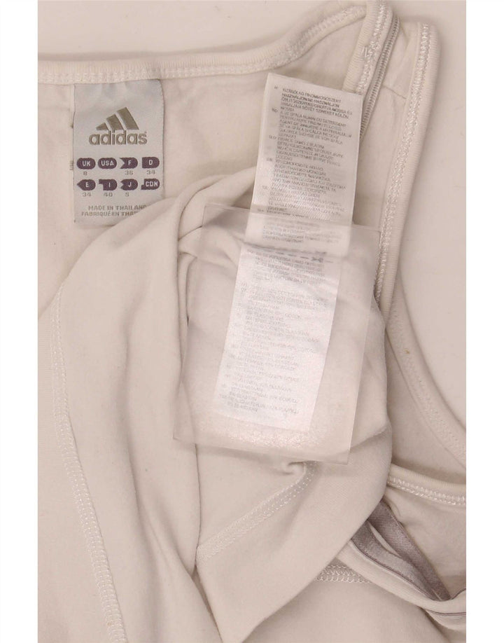 Adidas Damen Weste Top UK 8 Small Weiße Baumwolle
