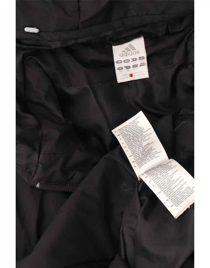 Adidas Damen Kapuzen-Windbreaker-Mantel UK 16 Large Schwarz Polyester
