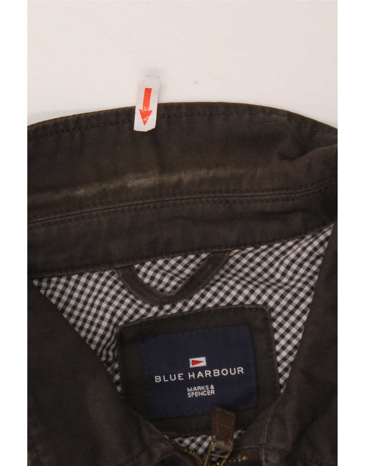 Marks & Spencer Herren Blue Harbor Bomberjacke UK 40 Große braune Baumwolle