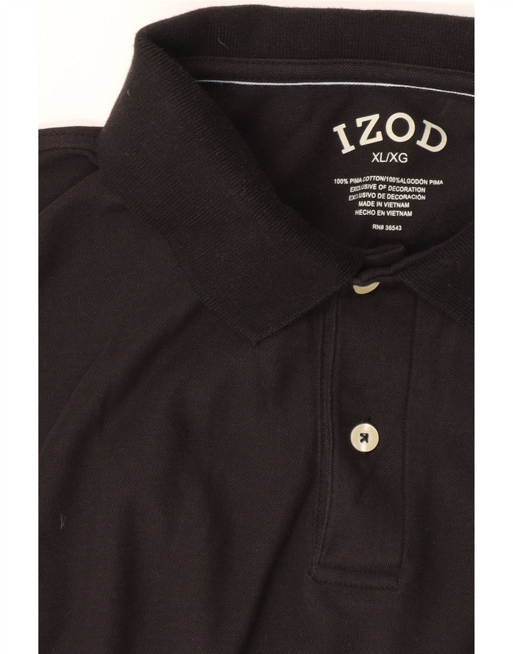 Izod Herren Poloshirt XL Schwarz Baumwolle