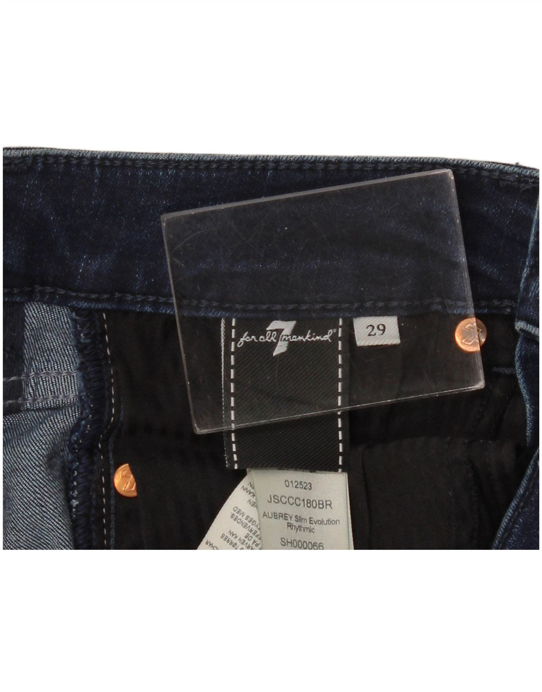 7 For All Mankind Damen Skinny Jeans W29 L28 Marineblaue Baumwolle