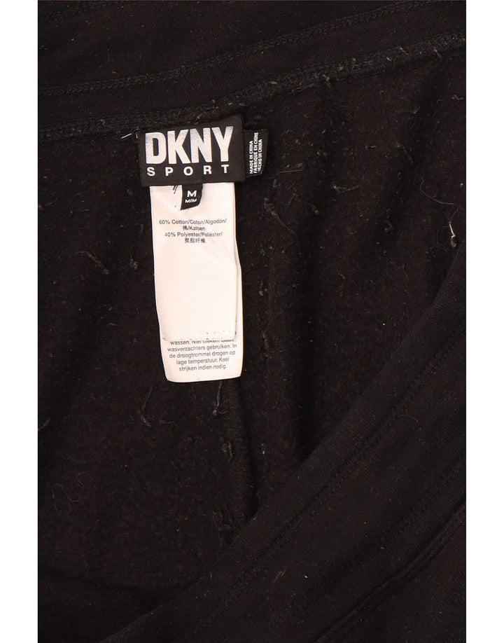 Dkny Womens Graphic Trainingshose UK 14 Mittelschwarze Baumwolle